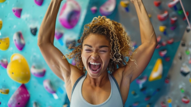 Woman in a bouldering  spot