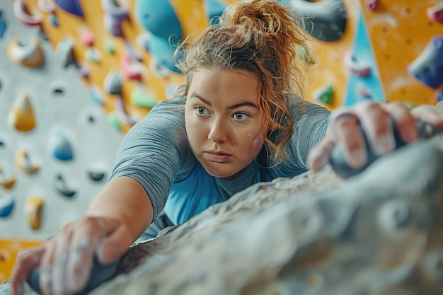 Free Photo woman in a bouldering  spot