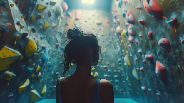 Woman in a bouldering  spot