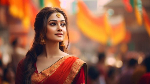 Woman celebrating indian republic day