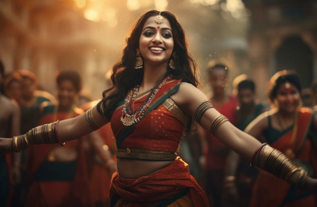 Free photo woman celebrating indian republic day