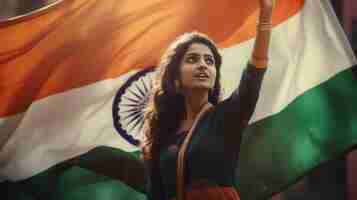 Free photo woman celebrating indian republic day