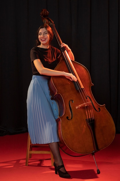 Woman celebrating jazz day event