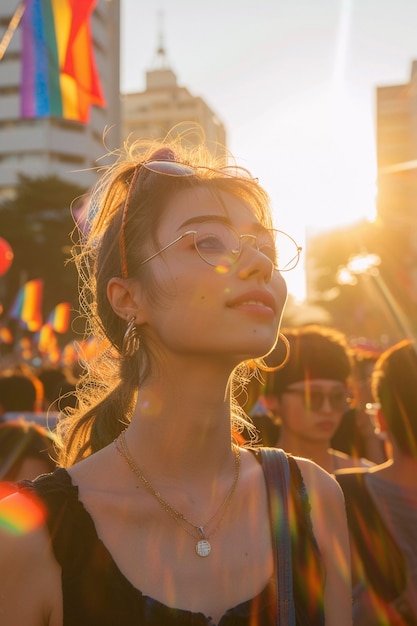 Free photo woman celebrating pride day