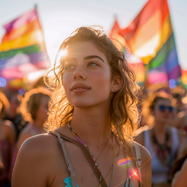 Free photo woman celebrating pride day