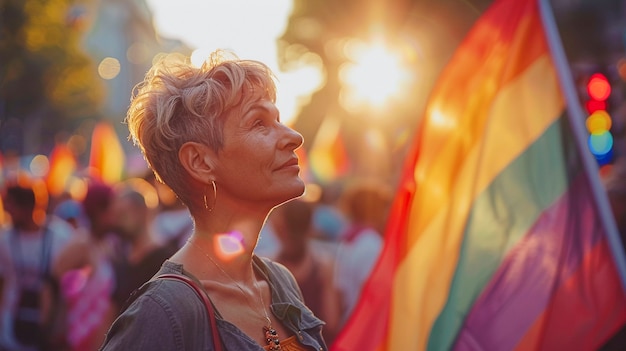 Free photo woman celebrating pride day