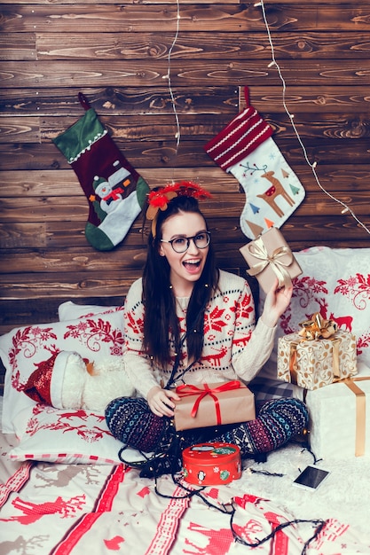 woman christmas portrait