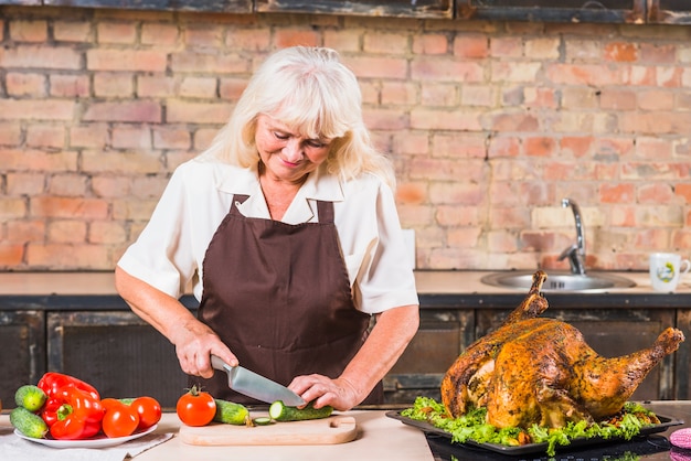 Woman cooking food