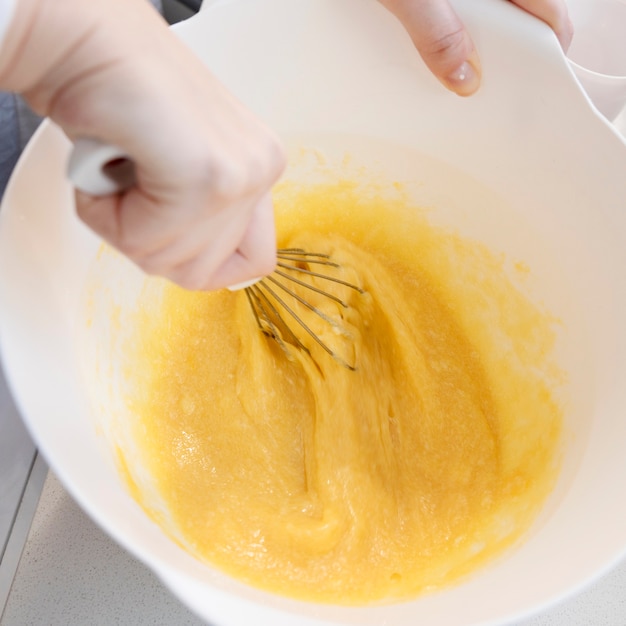 Woman cooking in kitchen