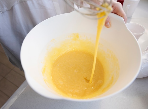 Woman cooking in kitchen