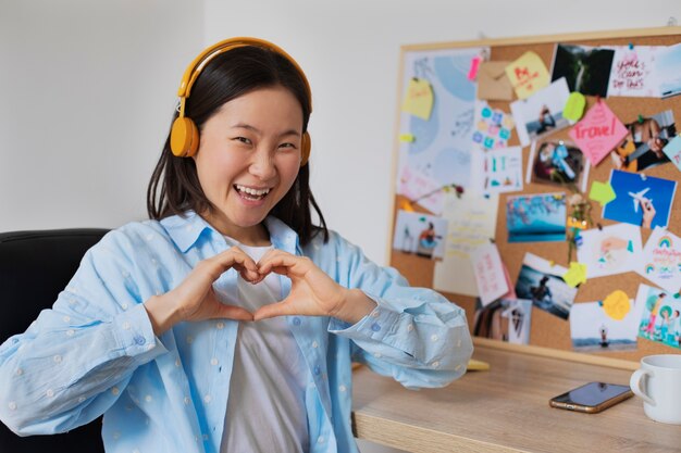 Woman creating their own vision board