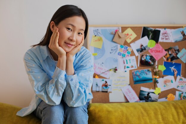 Woman creating their own vision board