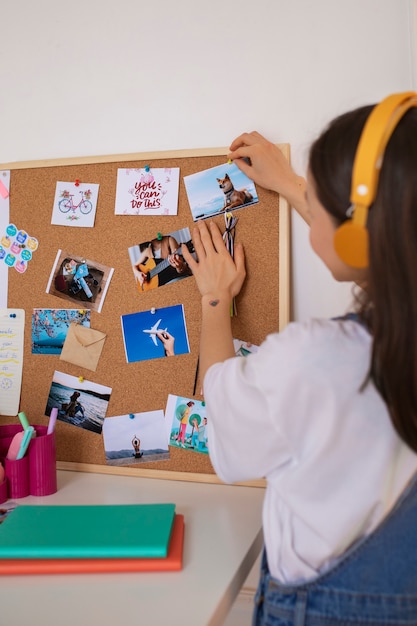 Free Photo woman creating their own vision board