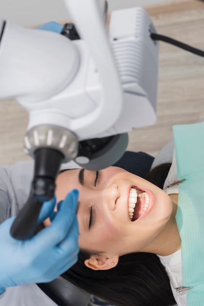 Woman at the dentist