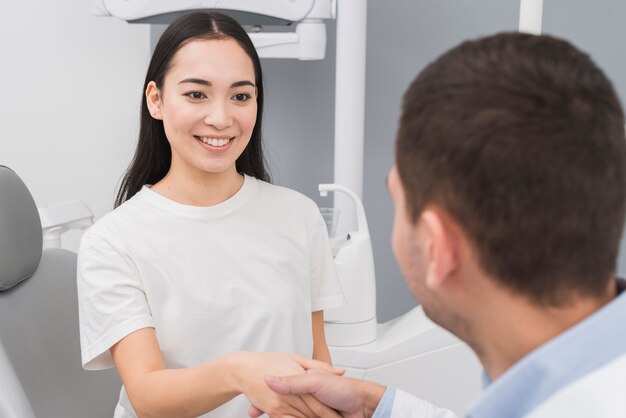 Woman at the dentist