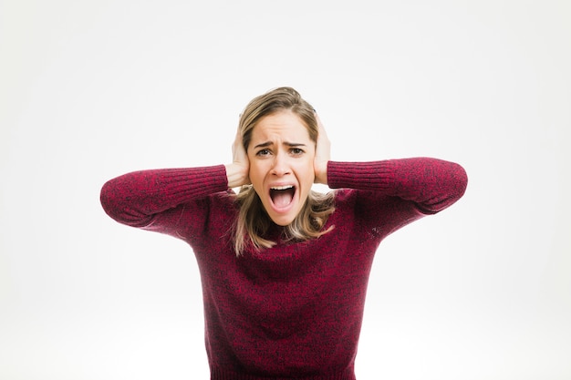 Woman disgusted by noise