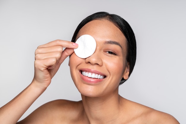 Woman doing beauty and care treatments