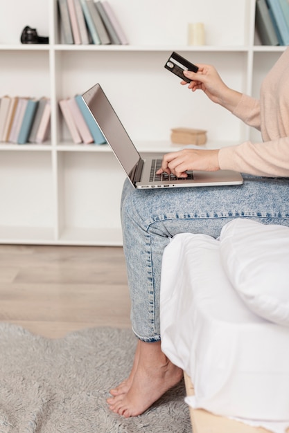 Woman doing online shopping