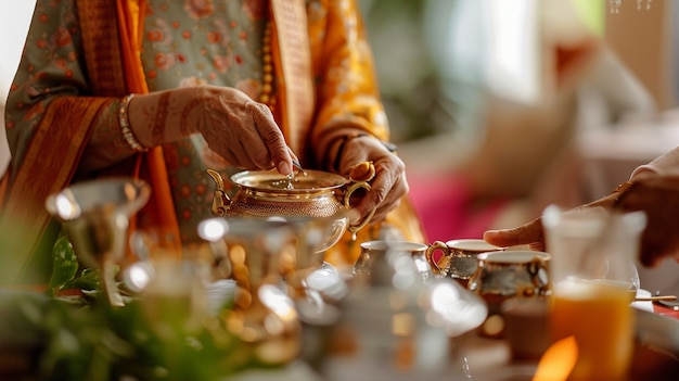 Free photo woman drinking healthy tea