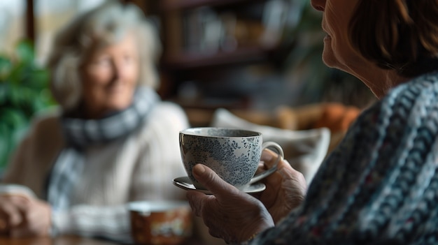 Woman drinking healthy tea