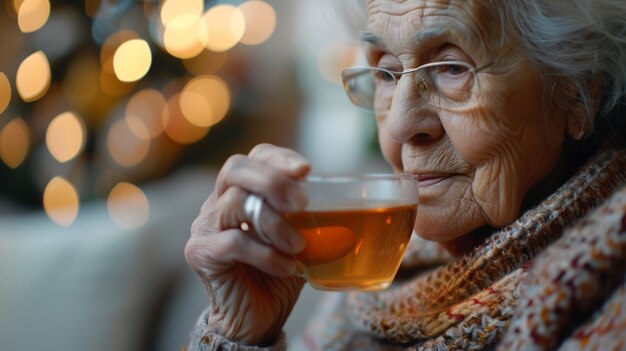 Woman drinking healthy tea