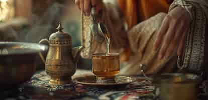 Free photo woman drinking healthy tea