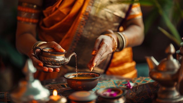 Free photo woman drinking healthy tea