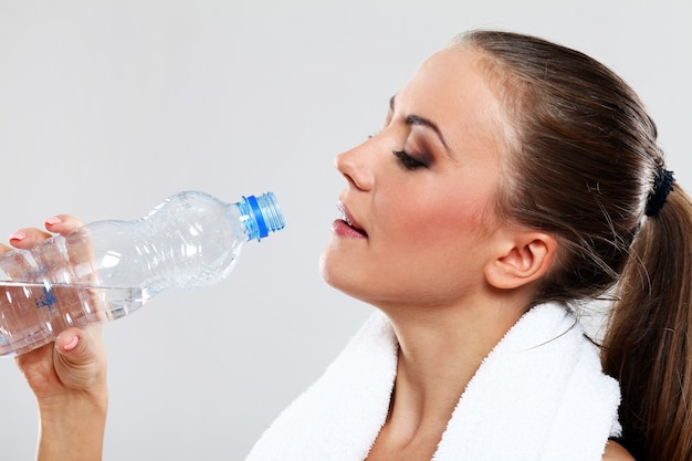 Woman drinking water