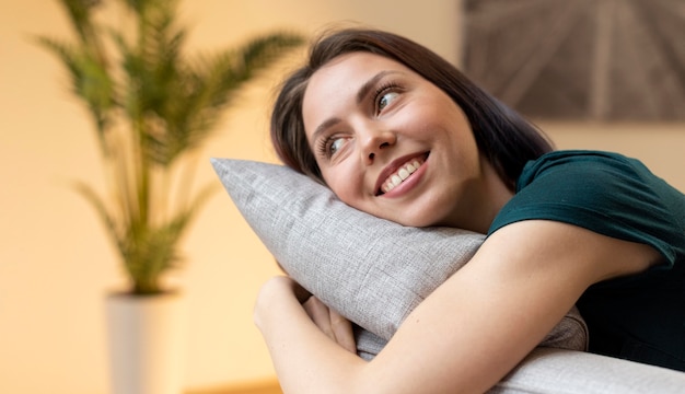 Woman enjoying daily life pleasures at home