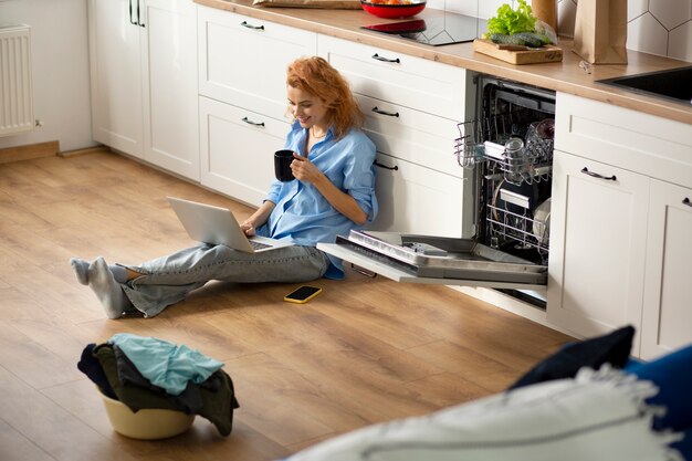 Woman enjoying her beverage