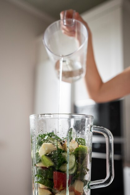 Woman enjoying her juice recipe