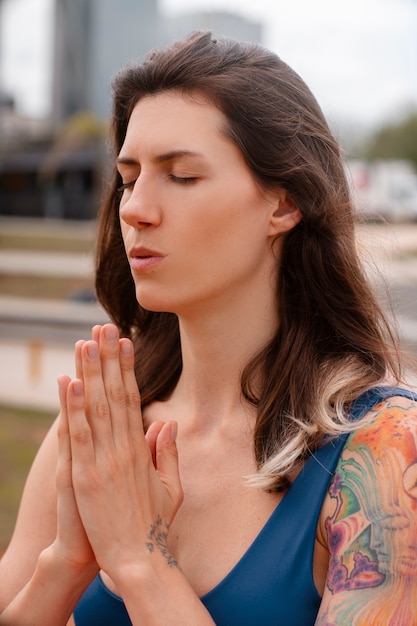 Free Photo woman enjoying her relaxation ritual