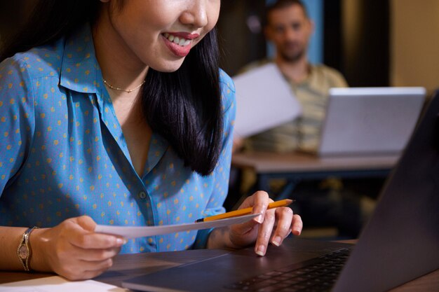 Woman enjoying work