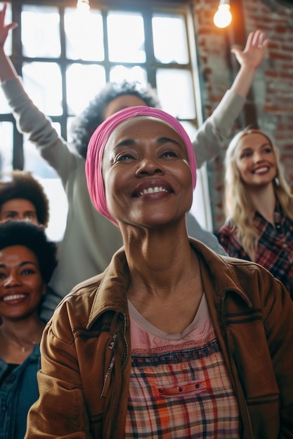 Free photo woman getting support for breast cancer