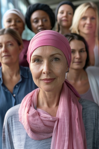 Free Photo woman getting support for breast cancer