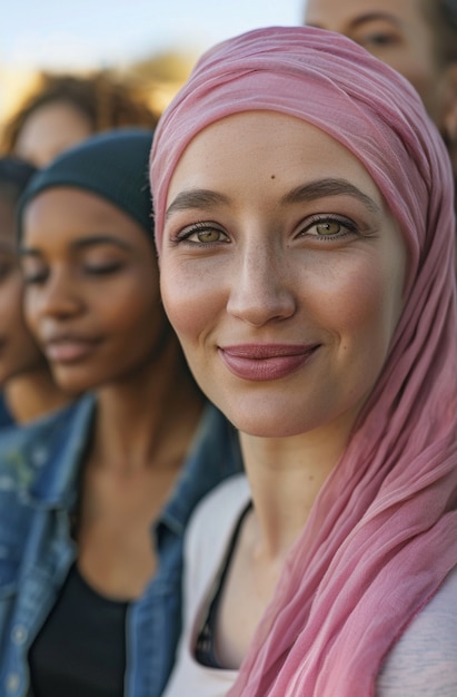 Free Photo woman getting support for breast cancer