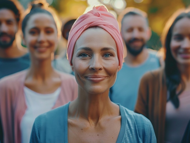 Free Photo woman getting support for breast cancer