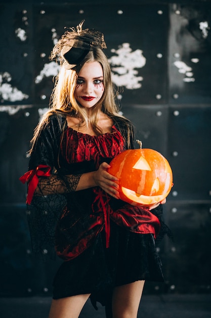 Woman in a halloween costume