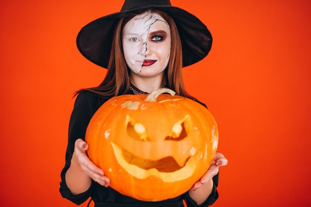 Free photo woman in a halloween costume