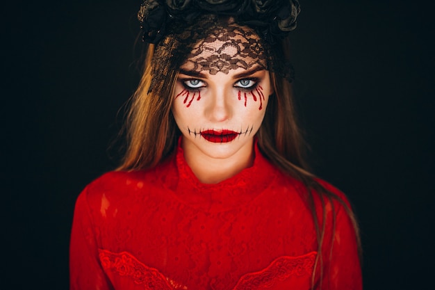 Woman in a halloween costume