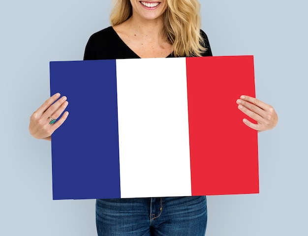 Free photo woman hands hold french france flag patriotism