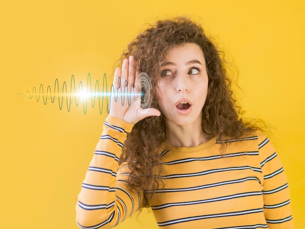 Free Photo woman having hearing problems