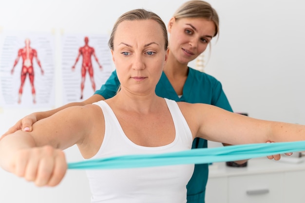 Woman having a physiotherapy session