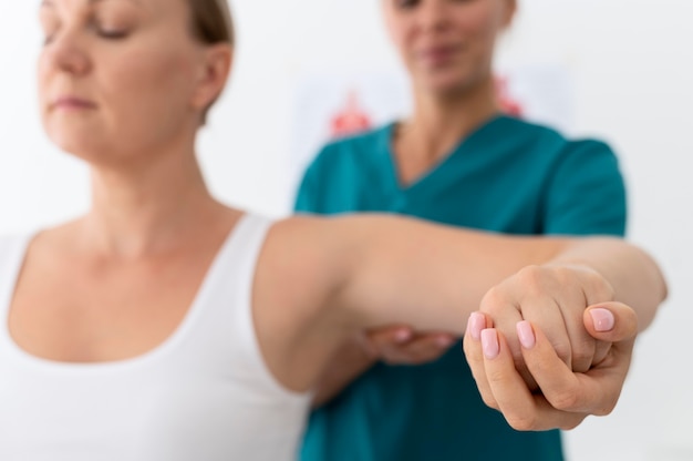 Woman having a physiotherapy session