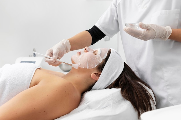 Woman having a skincare treatment