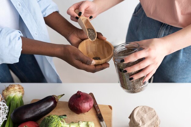 Woman having a sustainable lifestyle