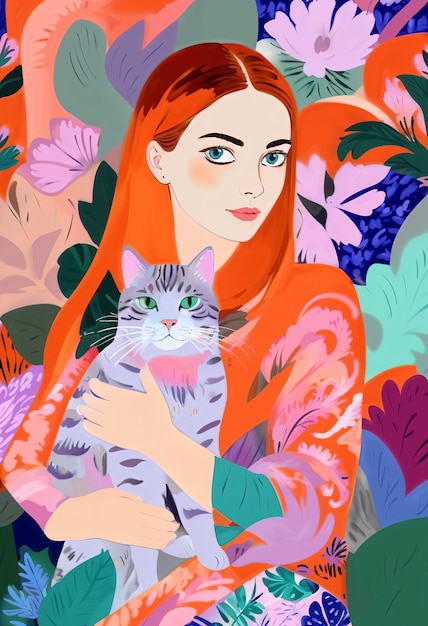 Free Photo woman holding  cat wallpaper