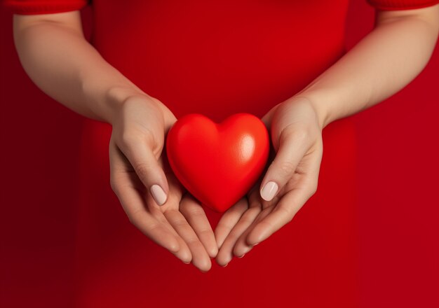 Woman holding heart shaped object