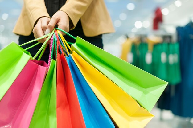 Woman holding shopping bags