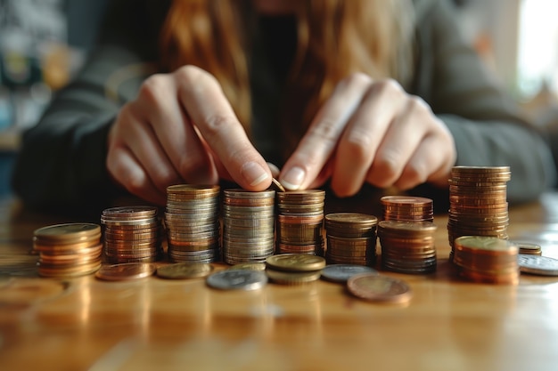 Free photo woman interacting with money